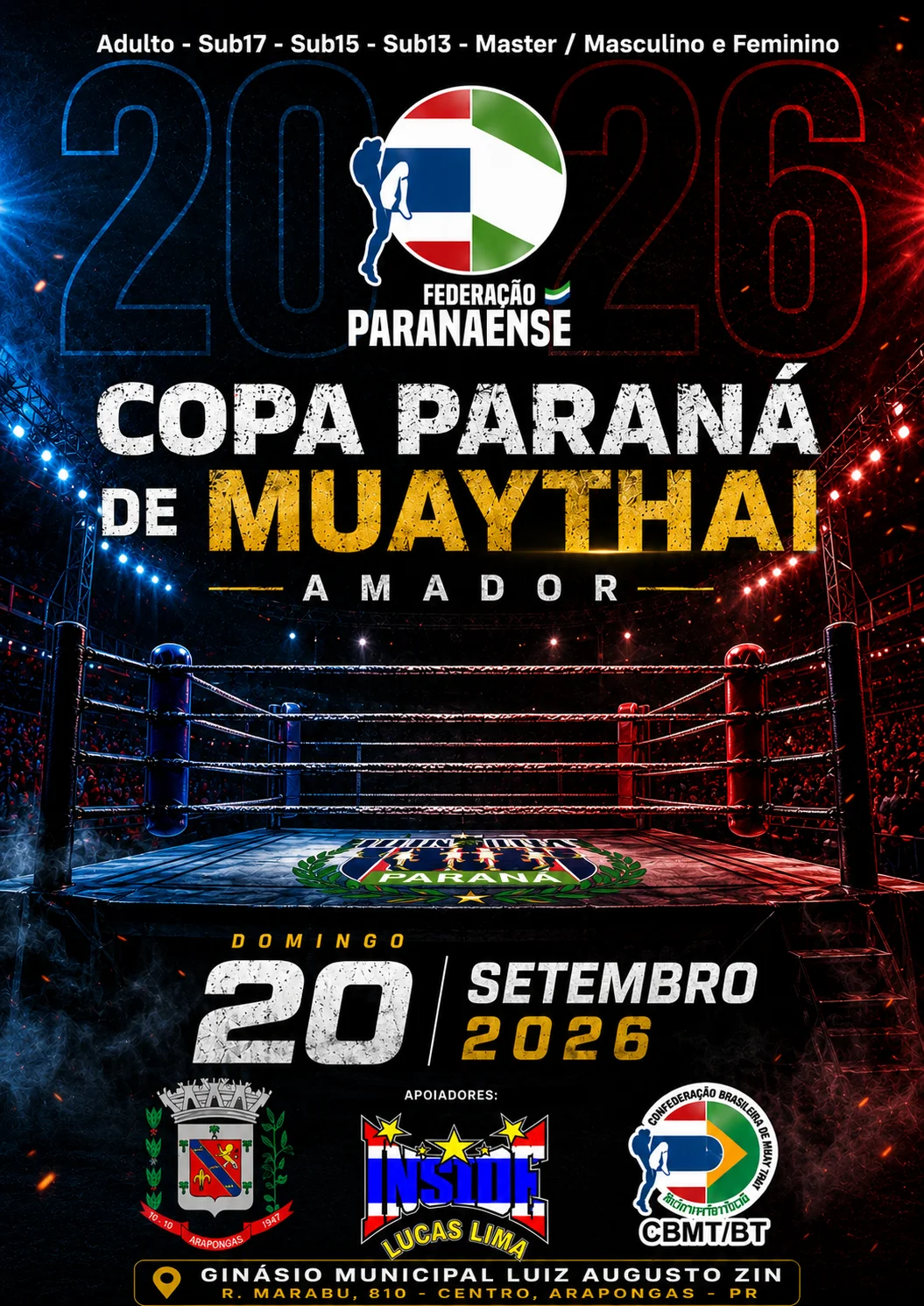 Cartaz do Copa Paraná de Muaythai